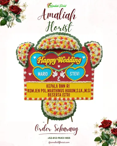 Karangan Papan Bunga Pernikahan di Sitirejo Ii